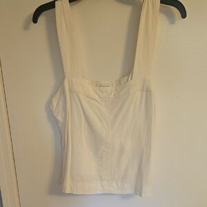 Women's Off White Square-Neck Tank Top